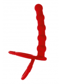 Красная насадка на пенис для двойного проникновения - 19,5 см. - ToyFa - купить с доставкой в Нижнем Новгороде
