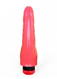 Двойной розовый вибромассажёр с шипами у основания - 17 см. - LOVETOY (А-Полимер)