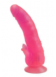 Розовый фаллоимитатор с лепестками у присоски - 18,5 см - LOVETOY (А-Полимер)