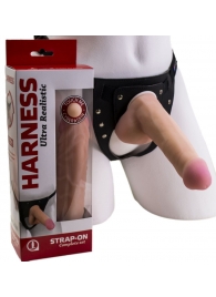 Страпон Harness из двух предметов: трусики с плугом и насадка-фаллос - 17 см. - LOVETOY (А-Полимер) - купить с доставкой в Нижнем Новгороде