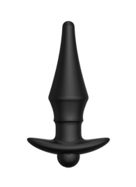 Черная перезаряжаемая анальная пробка №08 Cone-shaped butt plug - 13,5 см. - Erozon