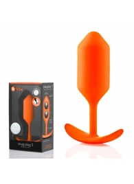 Оранжевая пробка для ношения B-vibe Snug Plug 3 - 12,7 см. - b-Vibe