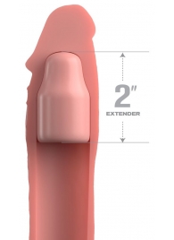 Телесная насадка-удлинитель 2 Inch Silicone X-tension with Strap - 20,3 см. - Pipedream - в Нижнем Новгороде купить с доставкой