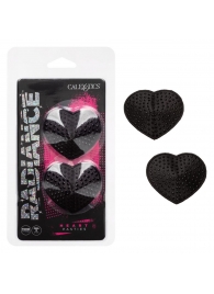 Черные пэстисы в форме сердечек Heart Pasties - California Exotic Novelties - купить с доставкой в Нижнем Новгороде