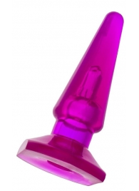 Фиолетовая анальная пробка BUTT PLUG - 9,5 см. - Toyfa Basic