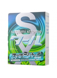 Презервативы Sagami Xtreme Mint с ароматом мяты - 3 шт. - Sagami - купить с доставкой в Нижнем Новгороде