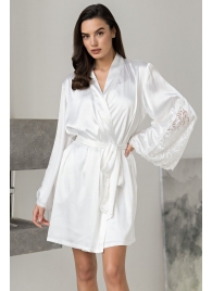 Роскошный шелковый халат Marjory с кружевом на рукавах - Mia-Amore купить с доставкой