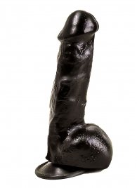 Реалистичный чёрный фаллоимитатор на присоске - 17,8 см. - LOVETOY (А-Полимер)