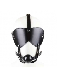 Черная маска-шоры с регулируемыми ремешками и кляпом-шариком - Notabu - купить с доставкой в Нижнем Новгороде