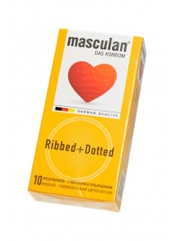 Презервативы с колечками и пупырышками Masculan Ribbed+Dotted - 10 шт. - Masculan - купить с доставкой в Нижнем Новгороде
