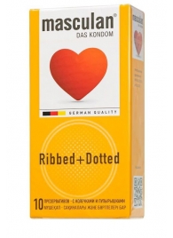 Презервативы с колечками и пупырышками Masculan Ribbed+Dotted - 10 шт. - Masculan - купить с доставкой в Нижнем Новгороде