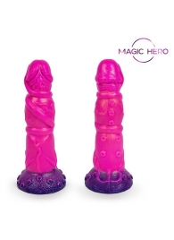 Розовый рельефный фантазийный фаллоимитатор - 20 см. - Bior toys - купить с доставкой в Нижнем Новгороде