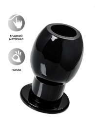 Черная анальная втулка Basic L - 7,5 см. - Toyfa Basic