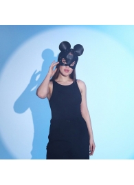 Пикантная черная маска «Озорная мышка» с заклепками - Сима-Ленд - купить с доставкой в Нижнем Новгороде