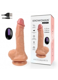 Телесный реалистичный вибратор Erowoman - 21 см. - Bior toys