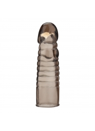 Дымчатая насадка-удлинитель Ribbed Realistic Penis Enhancing Sleeve Extension - 15,2 см. - BlueLine - в Нижнем Новгороде купить с доставкой