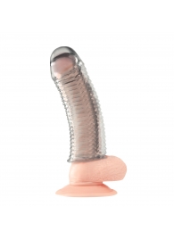 Текстурированная насадка на пенис Clear Textured Penis Enhancing Sleeve Extension - 16,5 см. - BlueLine - в Нижнем Новгороде купить с доставкой