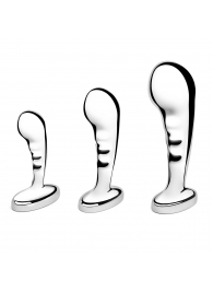 Набор из 3 стальных стимуляторов простаты Stainless Steel P-spot Training Set - b-Vibe - в Нижнем Новгороде купить с доставкой