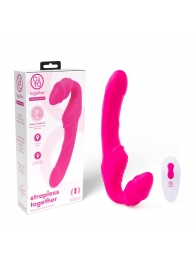 Розовый безремневой страпон на радиоуправлении Strapless Together - 22 см. - Together Toy - купить с доставкой в Нижнем Новгороде