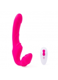 Розовый безремневой страпон на радиоуправлении Strapless Together - 22 см. - Together Toy - купить с доставкой в Нижнем Новгороде