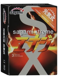 Презервативы Sagami Xtreme ENERGY с ароматом энергетика - 3 шт. - Sagami - купить с доставкой в Нижнем Новгороде