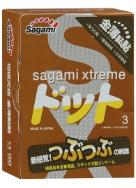 Презервативы Sagami Xtreme FEEL UP с точечной текстурой и линиями прилегания - 3 шт. - Sagami - купить с доставкой в Нижнем Новгороде