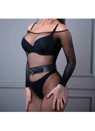 Черный кожаный пояс Sex Game - БДСМ Арсенал - купить с доставкой в Нижнем Новгороде