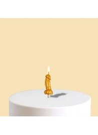 Золотистая свеча для торта в виде фаллоса - 4,5 см. - Сима-Ленд - купить с доставкой в Нижнем Новгороде