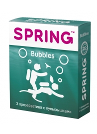 Презервативы SPRING BUBBLES с пупырышками - 3 шт. - SPRING - купить с доставкой в Нижнем Новгороде