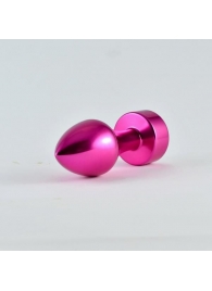 Розовая алюминиевая анальная пробка с прозрачным кристаллом - 8,1 см. - Lovetoy - купить с доставкой в Нижнем Новгороде