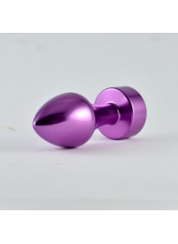 Фиолетовая алюминиевая втулка с прозрачным кристаллом - 8,1 см. - Lovetoy - купить с доставкой в Нижнем Новгороде