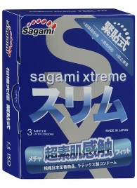 Розовые презервативы Sagami Xtreme FEEL FIT 3D - 3 шт. - Sagami - купить с доставкой в Нижнем Новгороде