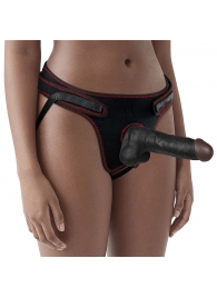 Темнокожий женский страпон на ремешках Easy Strapon Set 7.5 - 20 см. - Lovetoy - купить с доставкой #SOTBIT_REGIONS_UF_V_REGION_NAME#