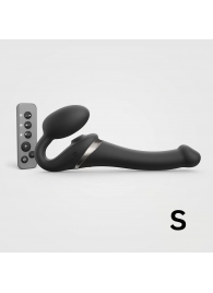 Черный безремневой страпон Multi Orgasm Size S с клиторальной стимуляцией - Strap-on-me - купить с доставкой в Нижнем Новгороде