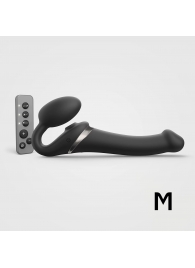 Черный безремневой страпон Multi Orgasm Size M с клиторальной стимуляцией - Strap-on-me - купить с доставкой в Нижнем Новгороде