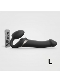 Черный безремневой страпон Multi Orgasm Size L с клиторальной стимуляцией - Strap-on-me - купить с доставкой в Нижнем Новгороде