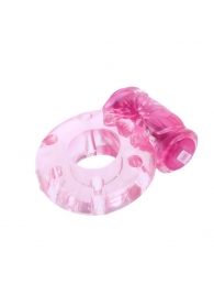 Розовое эрекционное кольцо с бабочкой на вибропуле - Baile - в Нижнем Новгороде купить с доставкой