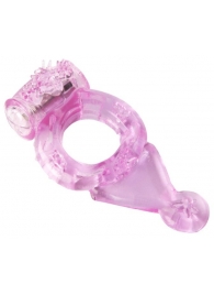 Розовое эрекционное виброкольцо с хвостом - Toyfa Basic - #SOTBIT_REGIONS_UF_V_REGION_NAME# купить с доставкой