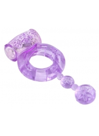 Фиолетовое эрекционное кольцо с вибратором - Toyfa Basic - в Нижнем Новгороде купить с доставкой