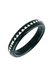 Чёрное эрекционное кольцо со стразами MAGIC DIAMOND - NMC - купить с доставкой в Нижнем Новгороде