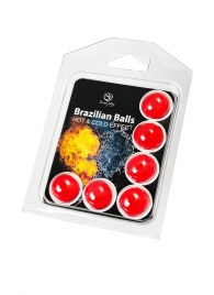 Набор из 6 шариков с массажным маслом Brazilian Balls с охлаждающим и разогревающим эффектом - Secret Play - купить с доставкой в Нижнем Новгороде