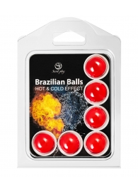 Набор из 6 шариков с массажным маслом Brazilian Balls с охлаждающим и разогревающим эффектом - Secret Play - купить с доставкой в Нижнем Новгороде