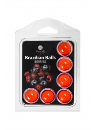 Набор из 6 шариков с массажным маслом Brazilian Balls с ароматом ягод - Secret Play - купить с доставкой в Нижнем Новгороде