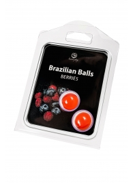 Набор из 2 шариков с массажным маслом Brazilian Balls с ароматом ягод - Secret Play - купить с доставкой в Нижнем Новгороде