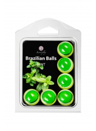 Набор из 6 шариков с массажным маслом Brazilian Balls с ароматом мяты - Secret Play - купить с доставкой в Нижнем Новгороде