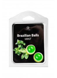 Набор из 2 шариков с массажным маслом Brazilian Balls с ароматом мяты - Secret Play - купить с доставкой в Нижнем Новгороде