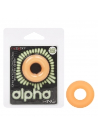 Оранжевое люминесцентное эрекционное кольцо Glow-In-The-Dark Liquid Silicone Prolong Medium Ring - California Exotic Novelties - в Нижнем Новгороде купить с доставкой