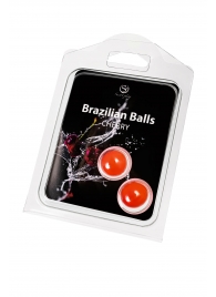 Набор из 2 шариков с массажным маслом Brazilian Balls с ароматом вишни - Secret Play - купить с доставкой в Нижнем Новгороде