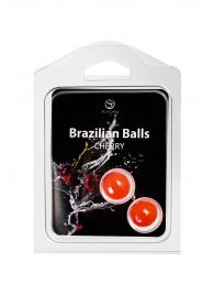 Набор из 2 шариков с массажным маслом Brazilian Balls с ароматом вишни - Secret Play - купить с доставкой в Нижнем Новгороде