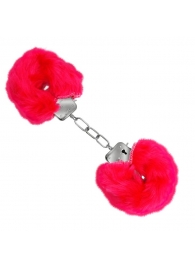 Красные меховые наручники Love с ключиками - Baile - купить с доставкой в Нижнем Новгороде